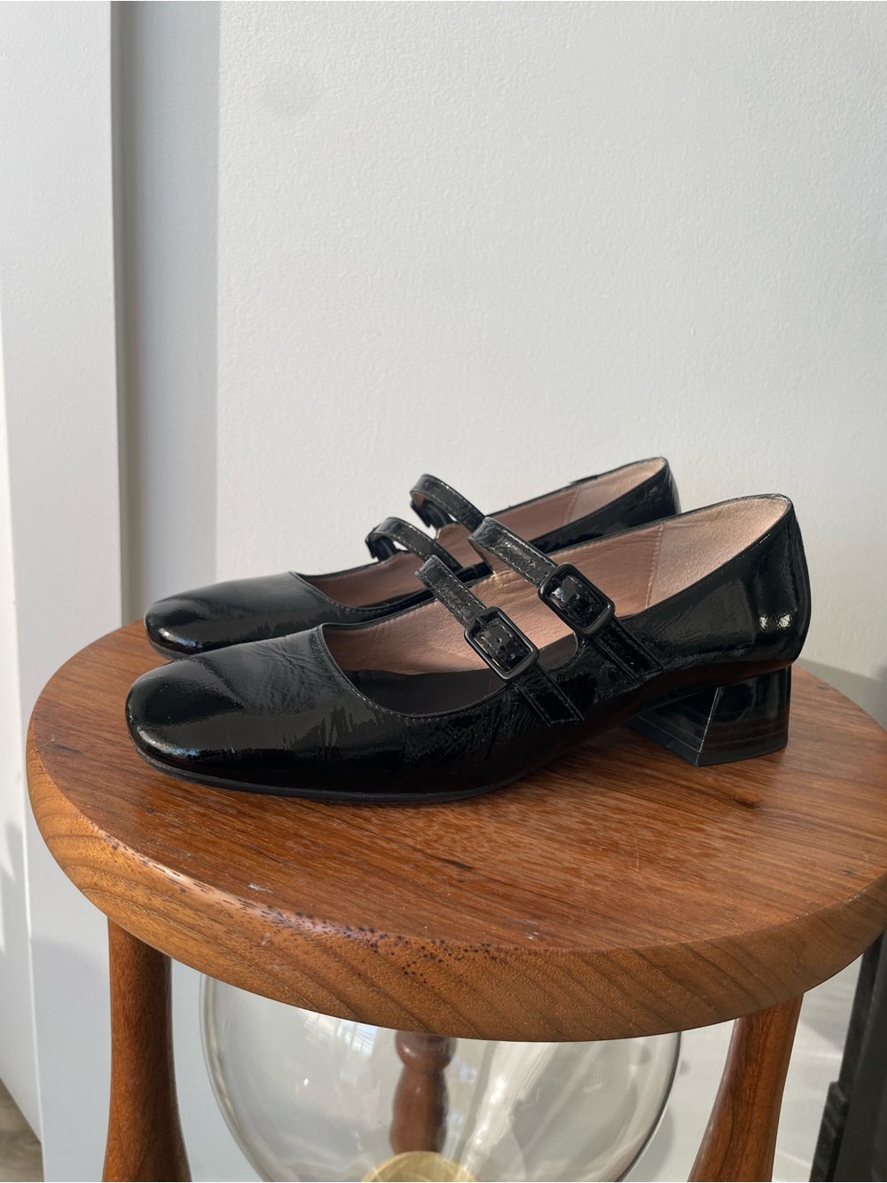 Hispanitas Patent Leather Double-Strap Mary Jane Heels